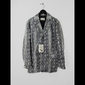 NWT $2450 SECOND LAYER Men's Sz IT 46 US S Snake Python Embossed Leather Jacket